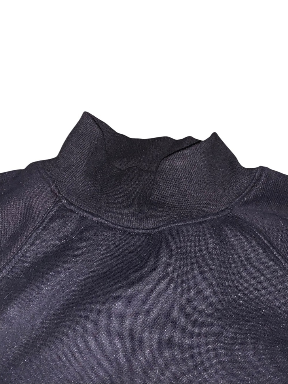 Comfrt Womens Mens Basic Mock Neck Fleece Pullover Sweatshirt Black Size M - Picture 5 of 8